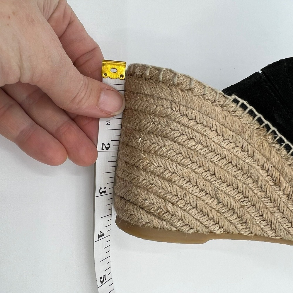 NEW Vince Garlin Black Suede Espadrille Wedge Sandals Square Toe‎ 8.5 Spain - Picture 12 of 12